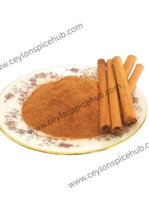 Finely ground Ceylon cinnamon powder authentic taste, rich aroma, and perfect for healthy living.